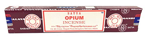 1 caja de varillas de incienso Satya, natural, de opio, 15 g