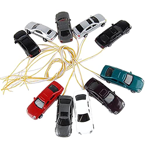 10 modelos de coches acampanados con cables eléctricos 1:150 EC150-3, modelos de plástico multicolor en miniatura para diseño o diorama