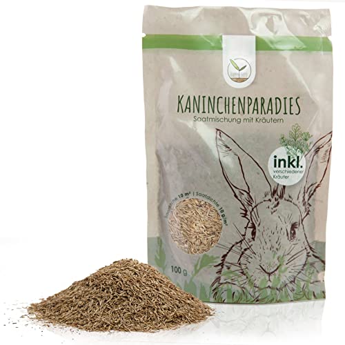 100g Semillas para césped para Conejos - Semillas para el Cultivo de Alimentos suplementarios Frescos para Conejos y Otros Animales pequeños Durante Todo el año