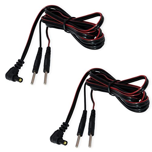 2 Cables de conexión 2mm axion | para electrodos TENS y EMS | Compatibles con electrodos con conexión clavija, banana o jack | Electroestimulación efectiva
