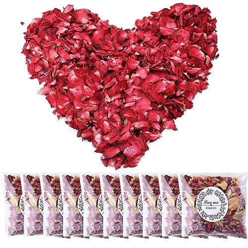 20 Paquetes Confeti De Boda Natural, Confeti De Pétalos De Rosa Biodegradable, Conos Boda Flores, Pétalos de Rosa Secos para Decoración Fiesta Boda