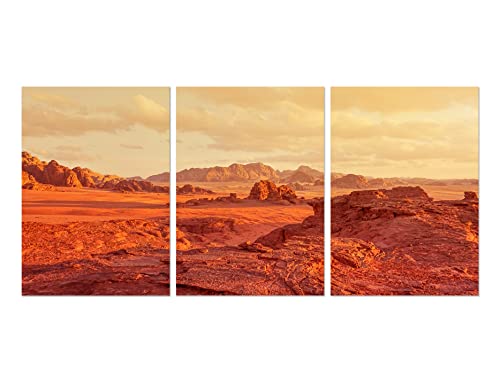 3 pósteres A4 de Marte – Espacio exterior, planeta, galaxia, sistema solar, trío de impresiones, retrato póster de regalo
