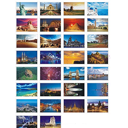 30 Pcs Tarjetas Postales Artísticas Postales Foto Tarjetas de Regalo de Souvenirs de Viaje, alrededor del mundo 2