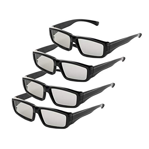 4X 3D Glasses vidrios polarizados pasivos 3D Unisex para LG Sony Panasonic Todos los televisores 3D pasivos Vidrios de Cine 3D RealD para Ver películas Paquete Familiar Nuevas Lentes polarizadas