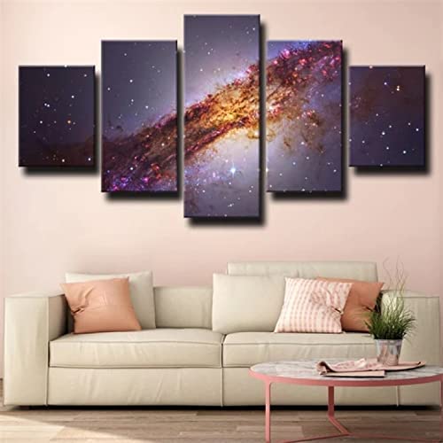 5 Piezas De Arte De Pared Impresiones En Lienzo Nebulosa Estrella Galaxia 5 Piezas Cuadro Moderno En Lienzo Decoración Para El Arte De La Pared Del Hogar Hd Impreso Mural 150×100 Cm/Dormito -4D8D+X4L