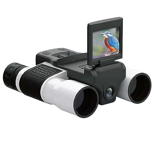 5M 2.0 Pulgadas LCD 64GB Binocular Digital con Cámara, Zoom 12X Lente de 32 Mm Videocámara Grabadora de Fotografías para Observación de Aves Juego de Fútbol Concierto Cámara