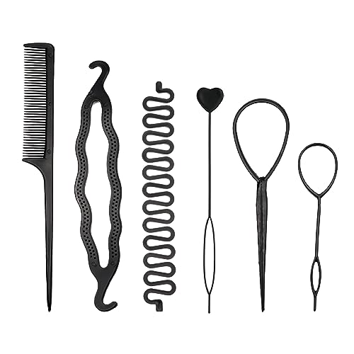 6pcs Accesorios de Peinado, Set de Peinado, Hair Styling Accessories, Set de Diseño de Cabello para Braid Cabello Trenzado Peinado Clips Herramientas para Diseño Niñas Mujeres