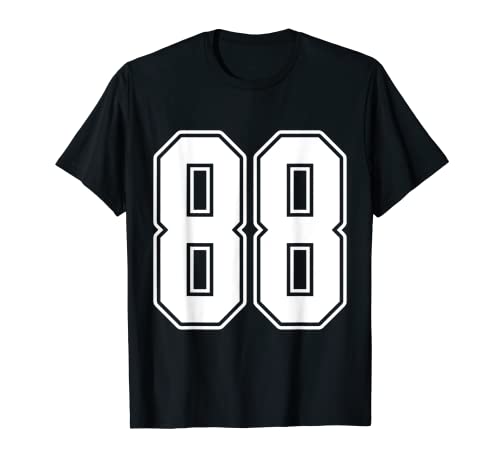 #88 - Camiseta deportiva con contorno blanco número 88 Camiseta