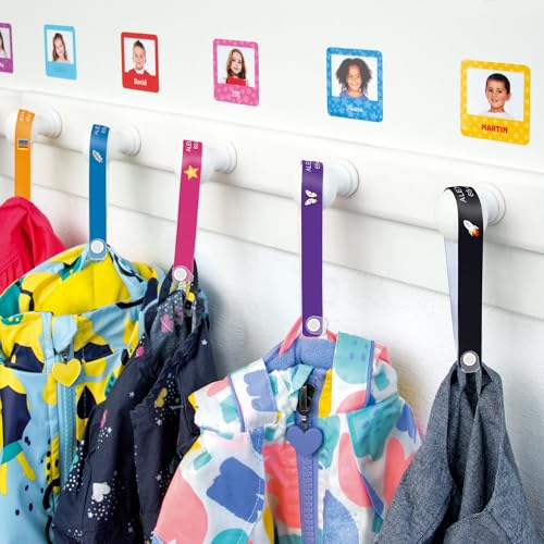 9 Cintas personalizadas para colgar la ropa de los niños sin coser con cierre permanente - Stikets