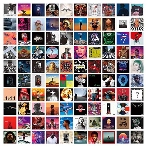 A ART·ZONE 100 piezas de 5 x 5 pulgadas | Kit de collage de pared para habitación, portada de álbum/música/rapero/banda/pósteres de pared para dormitorio