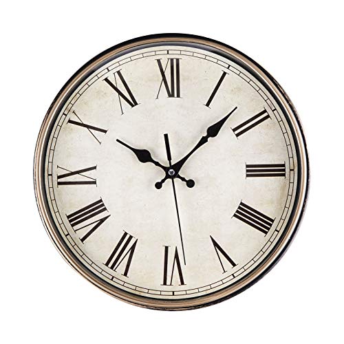 ACCSHINE Reloj de Pared Moderno con diseño Vintage 30cm de Cuarzo Redondo Silencioso No-Ticking Grandes Decorativos Interior Reloj Funciona con Pilas para Sala de Estar,Dormitorio,Aula,Cocina