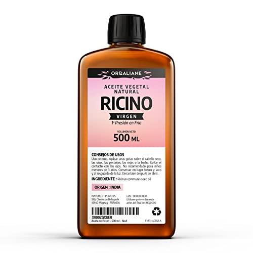 Aceite de Ricino 500 ml - 100 % virgen - 1a presión en frío - Ricinus Communis