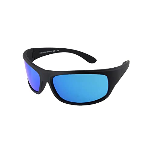 ActiveSol Gafas de Sol EREBOS, Cat. 4 Especialmente oscuras, Protección UV 400, para Sol Extremo, En Caso de fotofobia, Gafas de Sol Deportivas, (Negras, Espejado Azul, Tinte marrón)