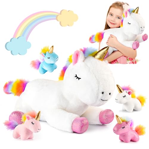 Adeokay Unicornio peluche regalo niña 3-12 años, juguete a partir de 3 – 8 años, regalos para niñas de 3 a 8 años, juguete de 1 a 12 años, regalo de 3 a 9 años, regalo para niñas, unicornio, regalos