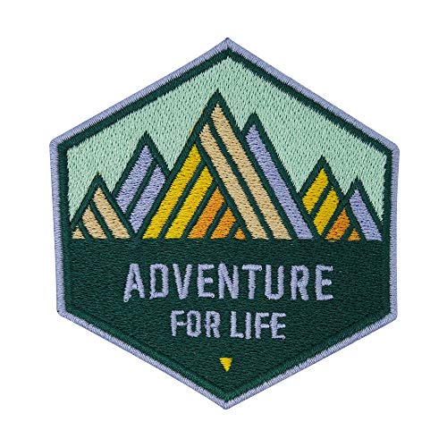 Adventure for Life Montañas Senderismo Parche para planchar | Parches de aventura al aire libre, parches de planchado, parches, parches también adecuados para mochilas