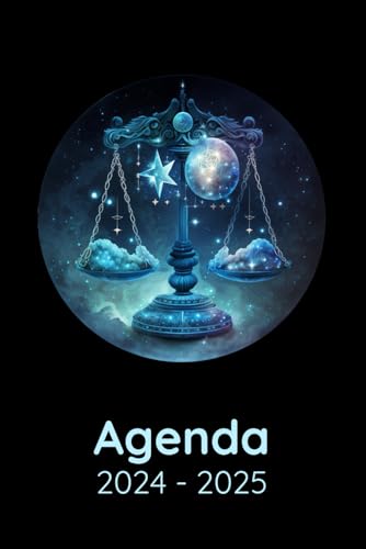 Agenda 2024-2025: Signo del zodiaco Libra, Regalo para Amantes de la Astrología, Horóscopo, Calendario 24-25 Vista Semanal y Mensual