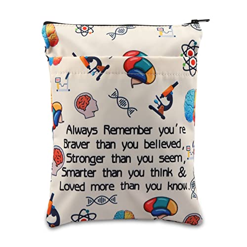 AKTAP Brain Doctor - Funda para libro de neurólogo, regalos de neurología, funda para libros para estudiantes, funda Always Remember You're Braver (cubierta de libro de médico cerebral)
