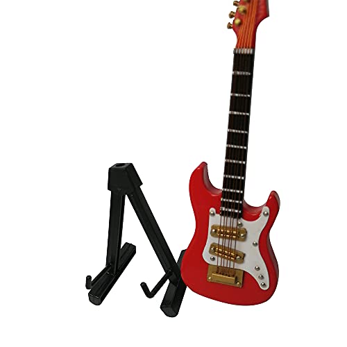 ALANO Guitarra Decoracion Mini Instrumento Musical de Ornamento Decorativo Modelo de Guitarra roja (GE34R-10)