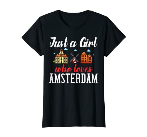 Ámsterdam Países Bajos Ciudad Horizonte Mapa Viajes Camiseta