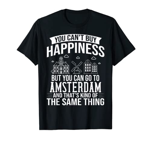 Ámsterdam Países Bajos Ciudad Horizonte Mapa Viajes Camiseta