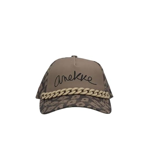 Anekke - Gorra para Mujer - Gorra de Mujer con Estampado de Leopardo - Cadena de Eslabones Decorativa - Diseño con Trabilla Trasera Regulable - Accesorios y Complementos Mujer