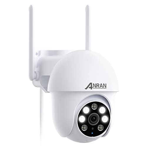 ANRAN 5MP Cámara Vigilancia WiFi Exterior, Seguimiento Automático, Detección de Movimiento, Visión Nocturna en Color, Alarma Sonora y Luminosa, Sensor de Movimiento, Compatible Alexa, P3 Máx Blanco
