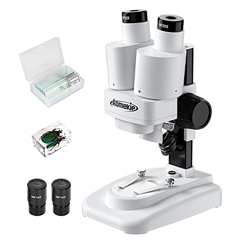 Aomekie Microscopio Estereo 20X & 40X Microscopio Binoculare de Aumento para Estudiantes y adultos