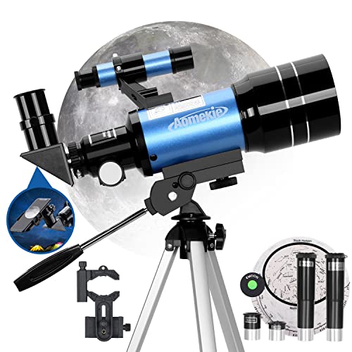 Aomekie Telescopios para Niños 70mm Telescopios Astronomico con Trípode Adaptador para Teléfono Ffiltro Lunar para observación de Estrellas y observación de Aves