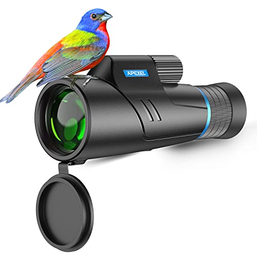 APEXEL 10-20X50 Zoom óptico Telescopio Monocular,HD Monocular Resistente al Agua con Prismas BAK4 y Revestimiento FMC para la Observación de Aves, Camping, Viajes, Senderismo y Escalada