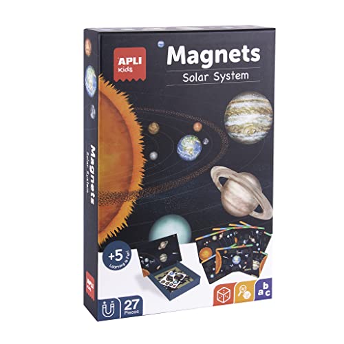 APLI Kids 19272 - Juego magnético Sistema Solar - Tablero con 27 piezas magnéticas - 10 idiomas - Recomedado para niños a partir de 5 años