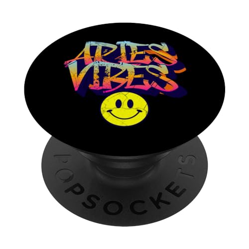 Aries Vibes - Diseño de cumpleaños con graffiti del zodiaco PopSockets PopGrip Intercambiable