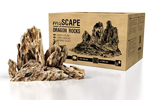 ARKA Aquatics myScape-Rocks Dragon - Piedras de dragón, Roca Natural para acuarios únicos en Cualquier Acuario de Agua Dulce y terrario Ideal para Anchos de Acuario de hasta 100 cm 10 kg de L