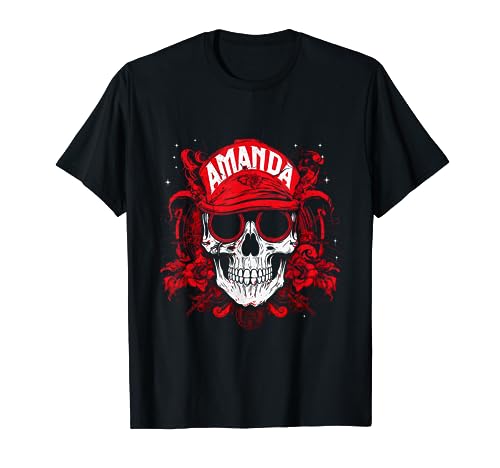 Artículos Calavera Personalizada Con El Nombre Amanda Camiseta