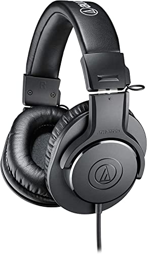 Audio-Technica M20x Auriculares Negros ATH-M20X de estudio profesionales para grabación de estudio, creadores, podasts y escucha diaria.