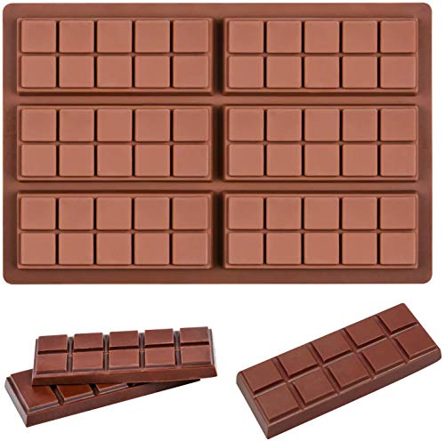 AVANA Molde de silicona para 6 pizarras de chocolate, sin bisfenol A, antiadherente, molde de silicona, color marrón (forma 2)