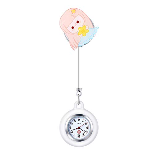Avaner Reloj Bolsillo Enfermera Constelación Diseño Dibujos Animados Reloj de Solapa Portátil Aguja con Clip Reloj de Señora