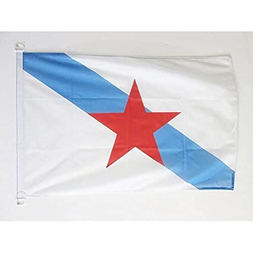 AZ FLAG Bandera de Galicia ESTRELEIRA 90x60cm Uso Exterior - Bandera INDEPENDENTISTA GALLEGA - NACIONALISMO Gallego 60 x 90 cm Anillos