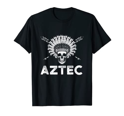 Azteca Guerrero Cráneo Civilización Antigua Arqueología Camiseta