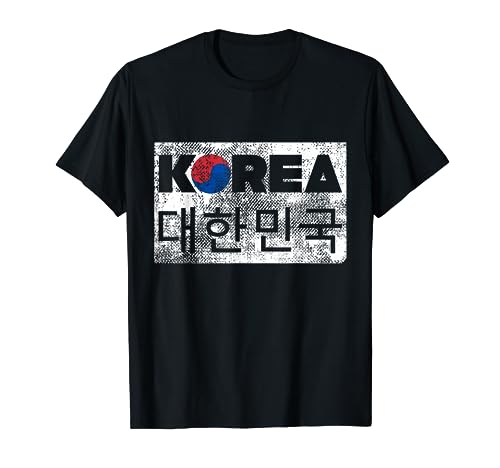 Bandera coreana, letras envejecidas con bandera de Corea Camiseta