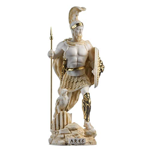 BeautifulGreekStatues Ares Mars Dios De La Guerra Hijo De Zeus Estatua Romana Alabastro Tono Dorado 25 cm