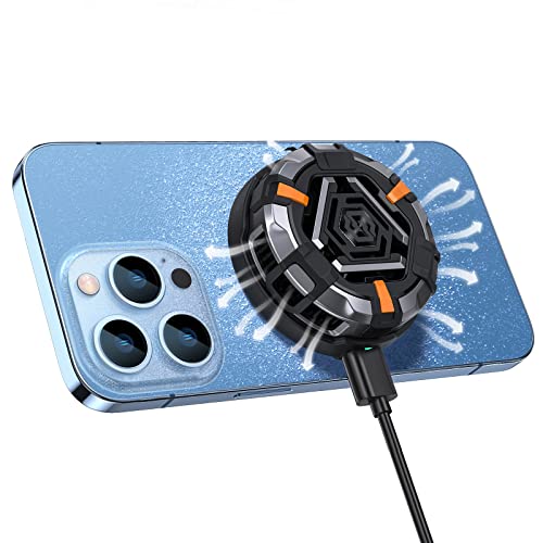 BENKS Magnético Refrigerador Movil Portátil Enfriamiento Rápido Teléfono Ventilador de Enfriamiento Silencioso para Tiktok Transmisión en Vivo/Jugando un Juego para iPhone 14/13/12