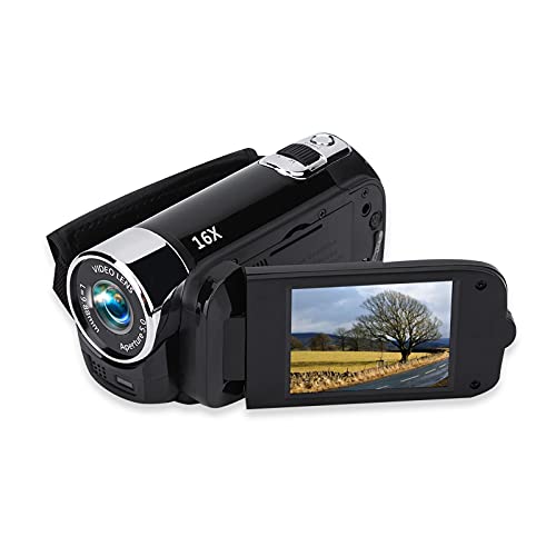 Bindpo Cámara Digital DV, videocámara con Zoom Digital 16MP 720P 16X con rotación de 270 Grados, Pantalla de 2,7 Pulgadas para Disparo fotográfico(Negro)
