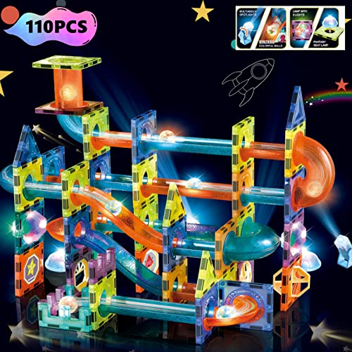BINZKBB Bloques de Construcción Magnéticos 3D para niños,Juegos Educativos Creativos Stem,Juguetes Imanes para Niños Niñas de 3 4 5 6 7 8 10+Años Regalos(110 Piezas)