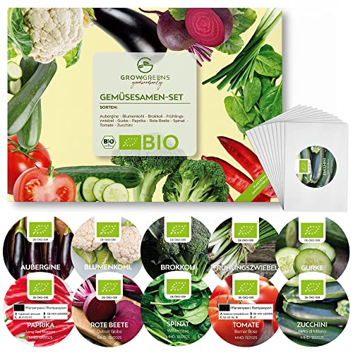 BIO Kit de Semillas huerto ecologicas con 10 Variedades de verduras - semillas de verduras para cultivar ideal para el huerto urbano o huerto en casa