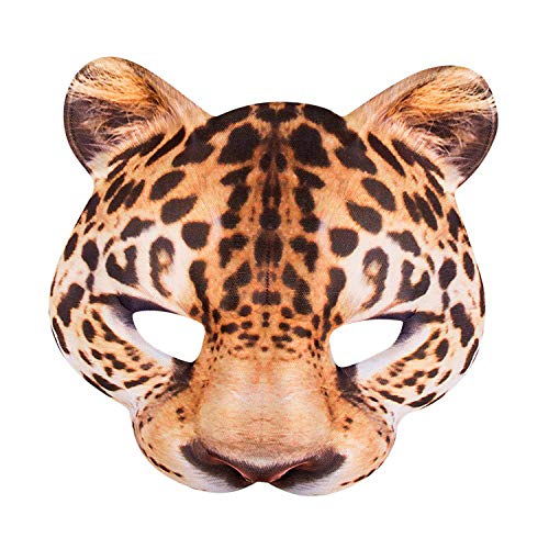Boland 56731 - Media máscara leopardo, estampado realista, máscara con banda elástica para carnaval o fiesta temática, accesorio para disfraces de animales, disfraces de fantasía