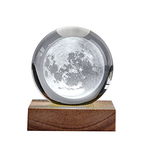 bolas de energía Moderna Minimalista Cristal Ball Office Desktop Pequeños Adornos Transparente Luna Creativa Noche Luz Decoración para el hogar bola de fotografía de vidrio ( Size : 2.36IN )