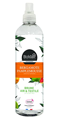 BOLDAIR - Ambientador de niebla Ecocert Air y textil, aroma 100% natural de Bergamota pomelo 12 ml