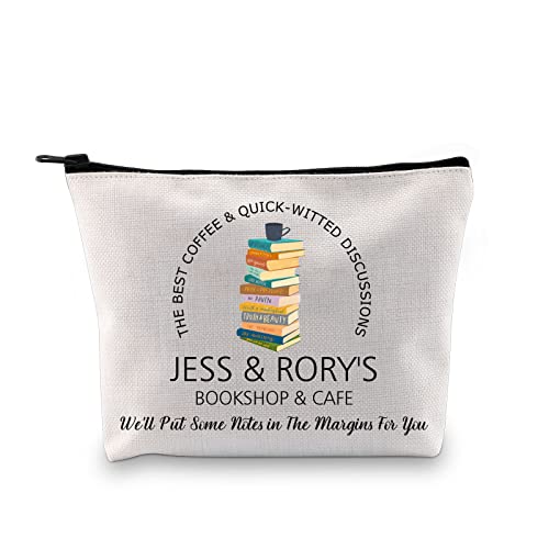Bolsa con cremallera inspirada en el programa de televisión clásico de Jess & Rory con cremallera, regalo honorario Gil-More para libros de regalo, lector, bolsa de maquillaje para amantes de los