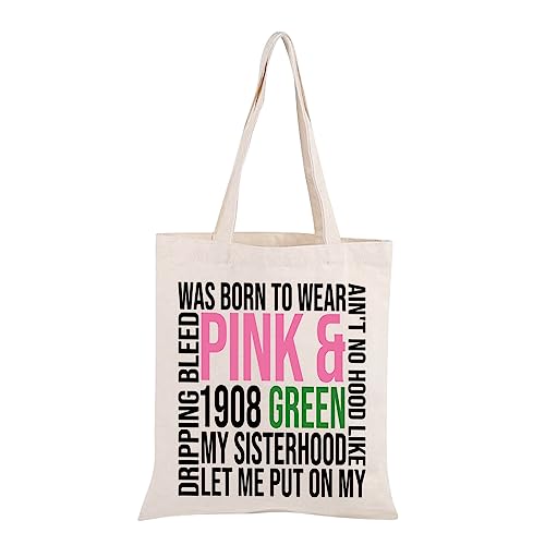 Bolsa de mano rosa y verde, regalo de hermandad griega negra, regalo de parafernalia, Rosa y Verde Tb, cm