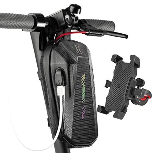 Bolsa Patinete Electrico, 2L/3L Mochila Bicicleta con USB, Soporte Impermeable, Accesorios Compatible con Xiaomi M365 Ninebot ES1/2/3/4